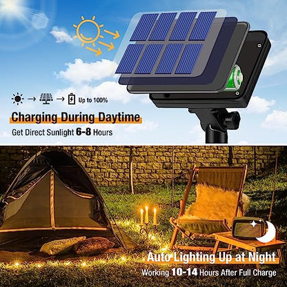 4 Pack Solar String Lights Outdoor - Total 132FT 320LED Solar Fairy Lights Outside Waterproof 8 Modes, Copper Wire Solar Powered Twinkle Light for Garden Tree Christmas Wedding Party,Warm White