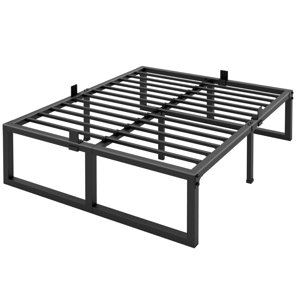 King Bed Frame, 18 Inch High 3500 lbs Metal Platform