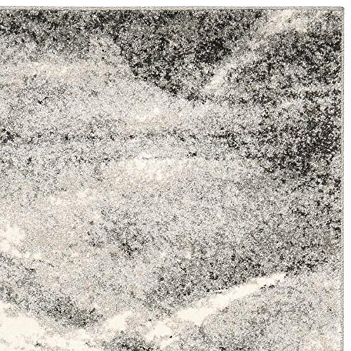 SAFAVIEH Retro Collection Area Rug - 9' x 12', Grey & Ivory, Modern Abstract Design, Non-Shedding & Easy Care, Ideal for High Traffic Areas in Living Room, Bedroom (RET2891-8012)