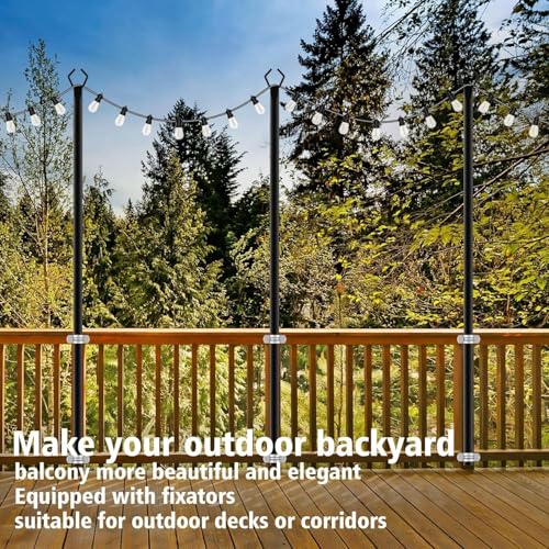 10Ft String Light Poles 4 Pack, Light Poles for Outside Lights, view 6