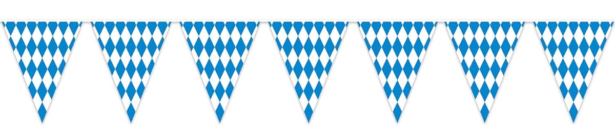 Beistle Plastic Oktoberfest Bavarian Pennant Banner For German Theme Party Supplies