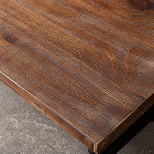 Industrial Rustic 41.3" Height Solid Pine Wood Top Rectangular Pub Bar Table Bar Height Kitchen Dining Room Table with Extra Shelf for Stroage Silver