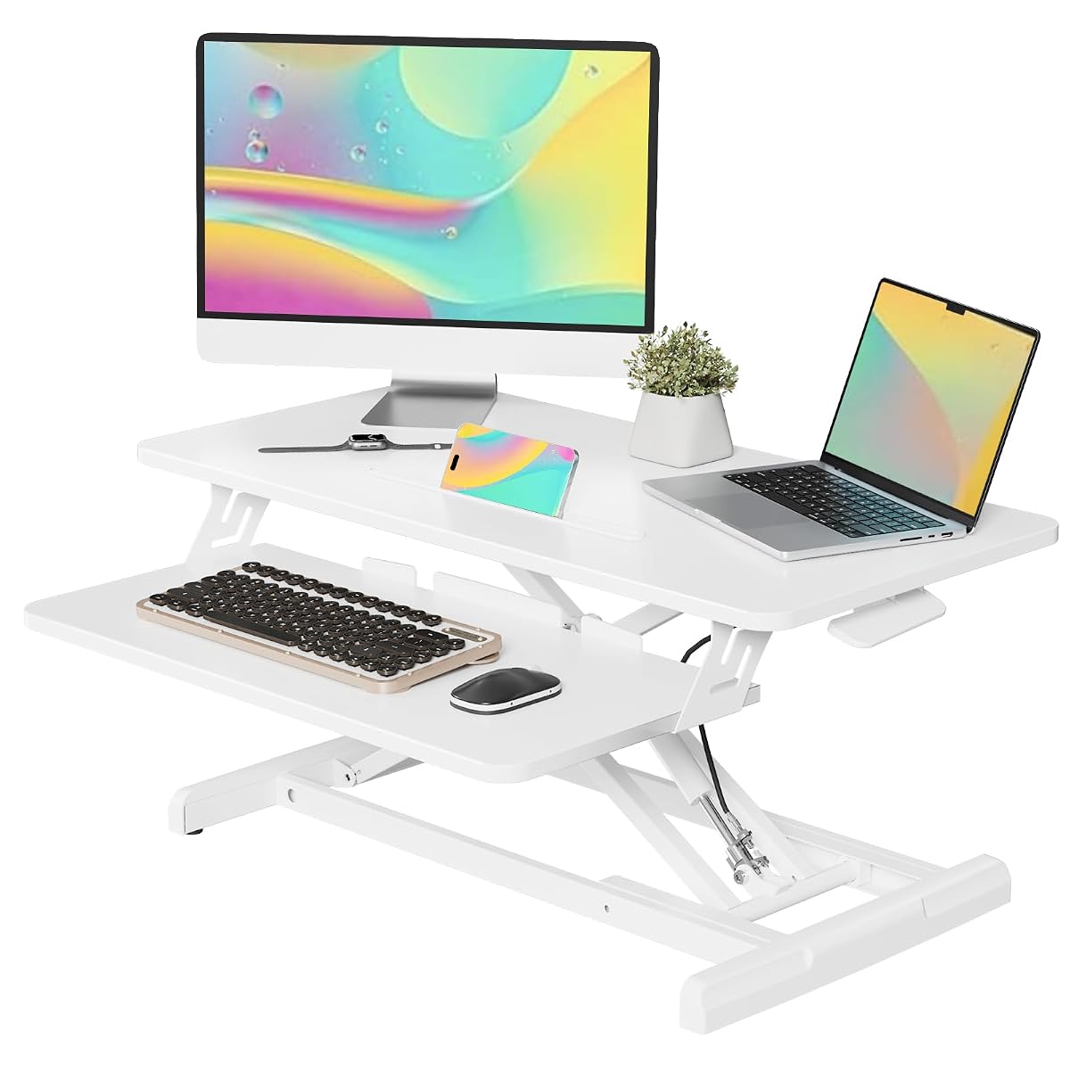32" Standing Desk Converter, Height Adjustable Stand Up Riser