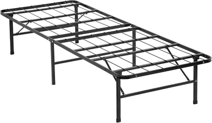 | Foldable Twin Size Bed Frame | Metal | Heavy Duty Steel Slats