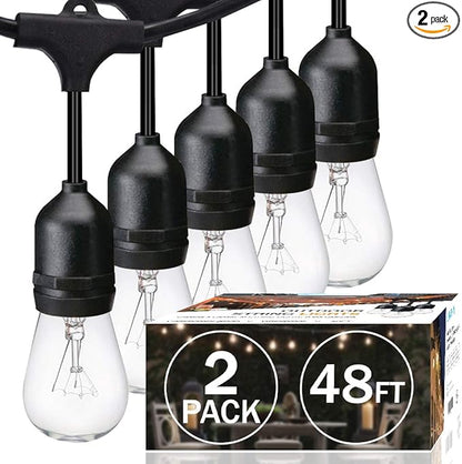 2 Pack 48FT Outdoor String Lights, view 2