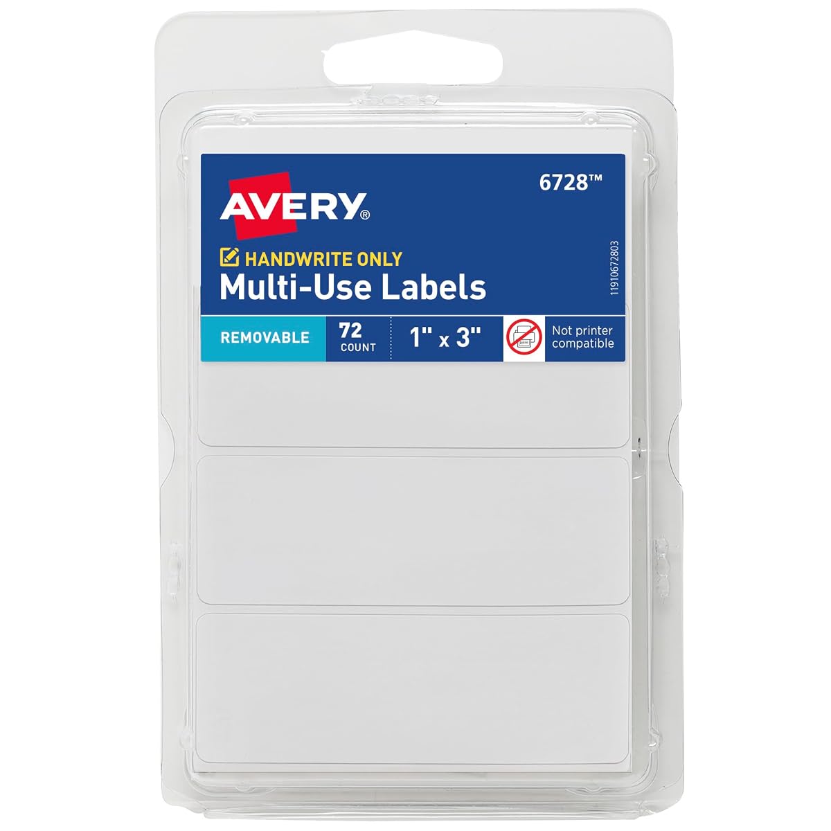® Multi-Use Removable Labels, 1" x 3", White, Non-Printable