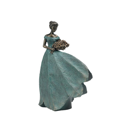Fairy Statue Collection Home Decoration - Leaf Angel Girls Resin Modern Table Decor for Living Room Office Sculpture Decor for Women Indoor Rustic Figurines Gift 5 x 3 x 7.5 Inch