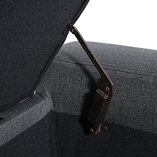 Christopher Knight Home Hikaru Fabric Storage Ottoman, Dark Grey Dimensions: 20.50”D x 51.00”W x 17.00”H