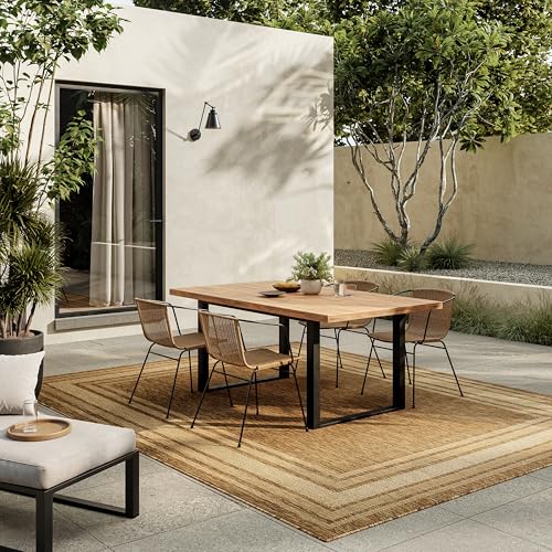 Home Horizon Indoor/Outdoor Natural 8' x 10' Area Rug - Easy Clean, Non Shedding, Bed Room, Living Room, Dining Room, Kitchen (8' x 10')