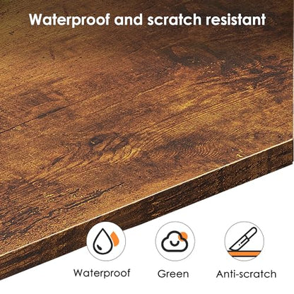 47 inch Computer Desk, Rustic Top, Black Metal Frame, Modern Simple, view 6