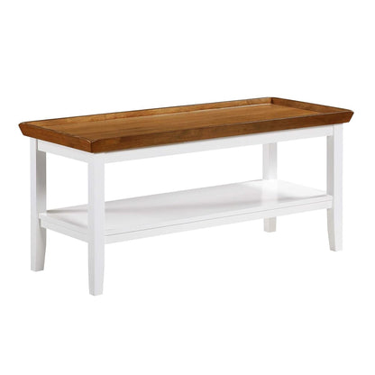 Ledgewood Coffee Table 42" - Modern Center Room Accent with Storage Shelf for Transitional, Traditional Living & Family Room, Driftwood/White