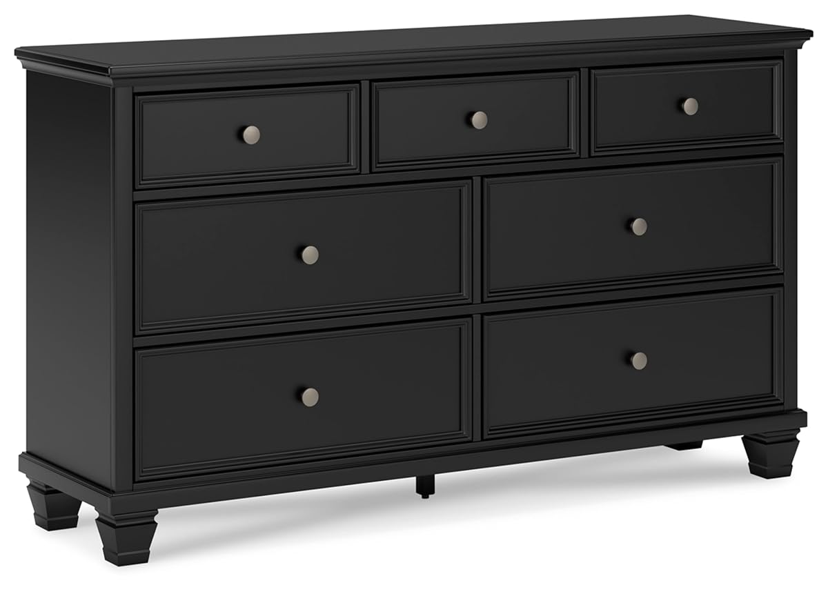 Signature Design by Ashley 7 Drawer Dresser, Wide Black, Lanolee