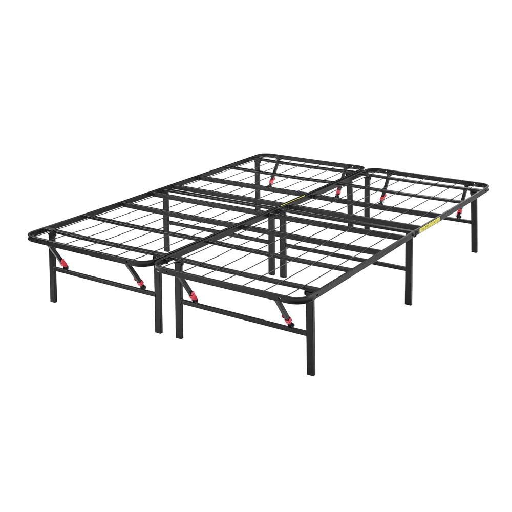Sturdy Steel Bed Frame with Storage and Quiet Support in Black