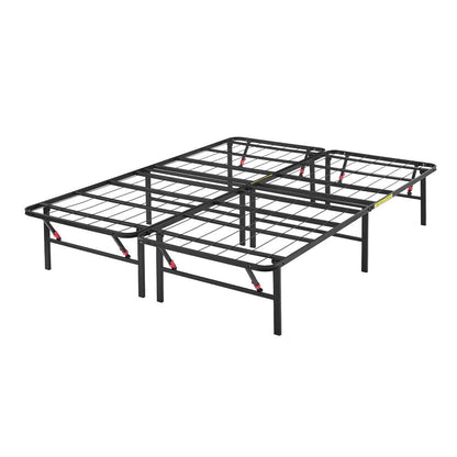 Sturdy Steel Bed Frame with Storage and Quiet Support in Black