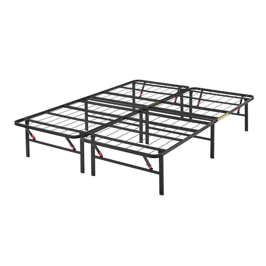 Sturdy Steel Bed Frame with Storage and Quiet Support in Black
