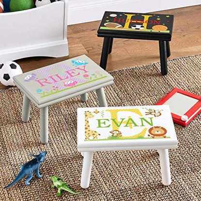 Let’s Make Memories Personalized My Own Name Step Stool - Children’s Step Stool - Sturdy Wood – Non-Toxic Paint, Sealer - Mermaid Design - White - 14’Wx9.25”Lx8.75”H - Ages 3+