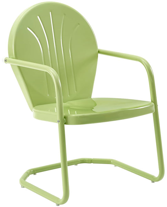 Griffith Outdoor Chair, Retro Metal Patio Chairs for Dining, Porch, Deck, Balcony, Key Lime