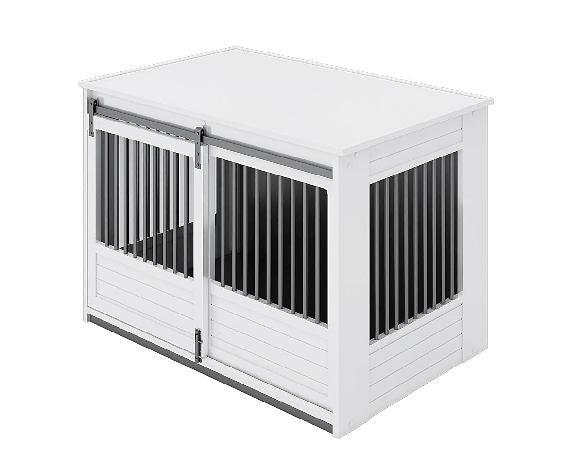 New Age Pet ECOFLEX Barn Door Dog Crate & End Table