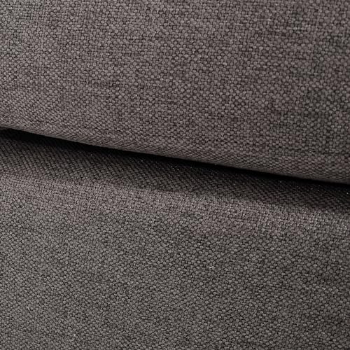 Foot Rest Ottoman Fabric Upholstered Foot Stool Birch Wood Leg Multi Purpose Padded Seat for Living Room Bedroom Office Grey