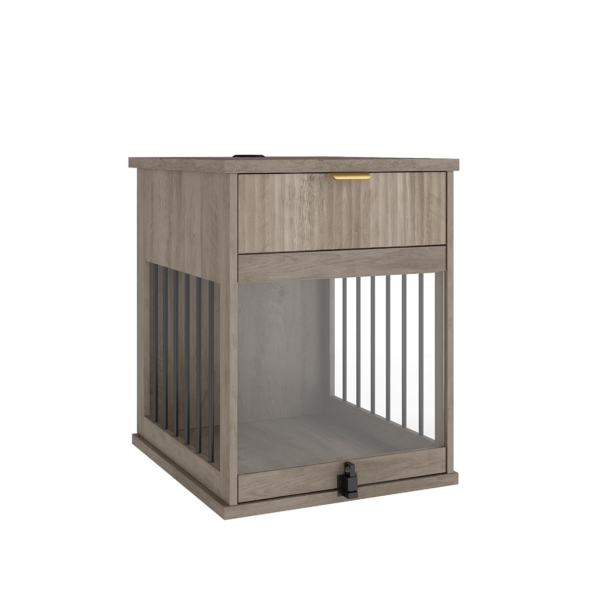 Dog Crate End Table with Charging Station