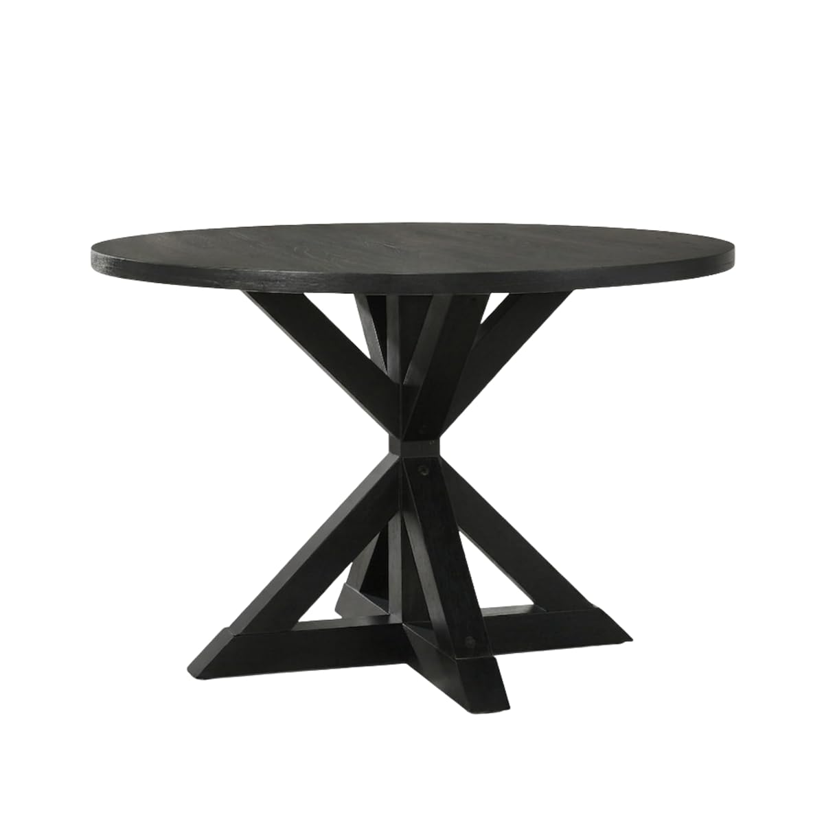 Windvale Cross-Buck Base Dining Table, Black