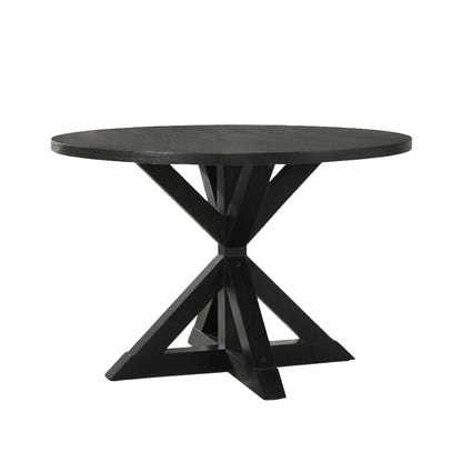 Windvale Cross-Buck Base Dining Table, Black