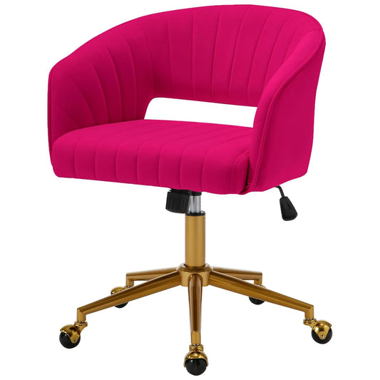 Hot pink height adjustable vanity desk chair