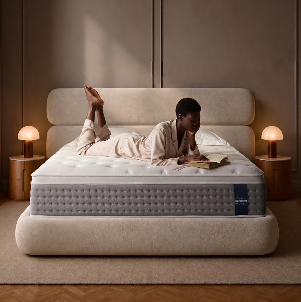 Queen Mattress, 12 Inch Hybrid Mattress with Memory Foam, Medium Firm