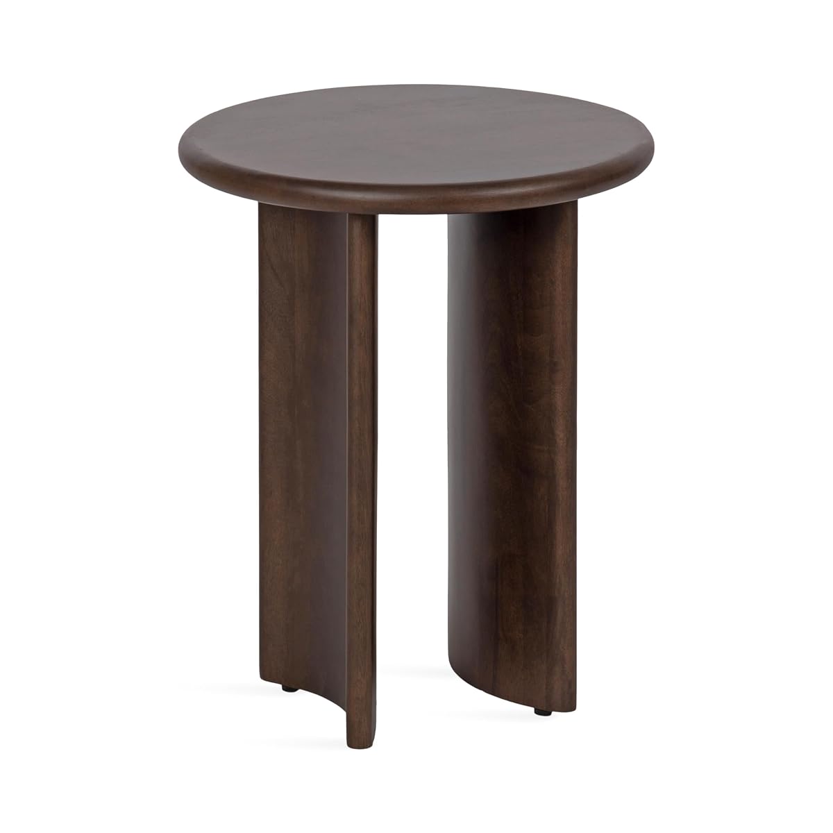Erys Mid-Century Modern Round Side Table; 16 x 16 x 20; Dark Brown; Transitional Wood End Table for Use as Bedroom Nightstand or Living Room Accent Table