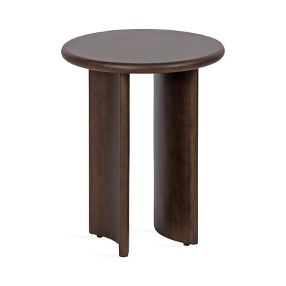 Erys Mid-Century Modern Round Side Table; 16 x 16 x 20; Dark Brown; Transitional Wood End Table for Use as Bedroom Nightstand or Living Room Accent Table