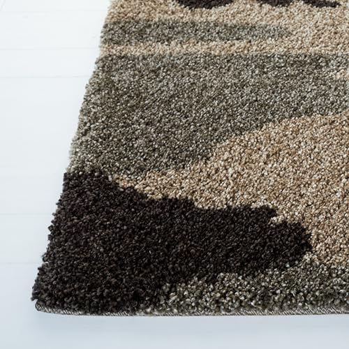 SAFAVIEH Florida Shag Collection Runner Rug - 2'3" x 9', Beige & Multi, Camouflage Design, Non-Shedding & Easy Care, 1.2-inch Thick Ideal for High Traffic Areas in Living Room, Bedroom (SG453-1391)