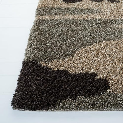 SAFAVIEH Florida Shag Collection Runner Rug - 2'3" x 9', Beige & Multi, Camouflage Design, Non-Shedding & Easy Care, 1.2-inch Thick Ideal for High Traffic Areas in Living Room, Bedroom (SG453-1391)
