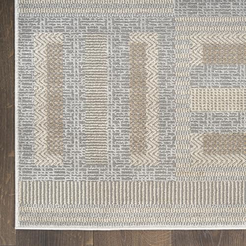 Home Nordic Grey Multicolor 8' x 10' Scandinavian Area Rug - Easy Clean, Non Shedding, Bed Room, Living Room, Dining Room, Kitchen (8' x 10')