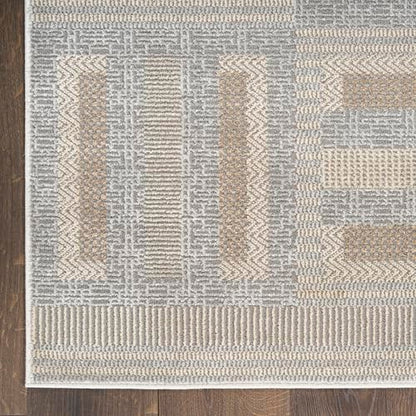 Home Nordic Grey Multicolor 8' x 10' Scandinavian Area Rug - Easy Clean, Non Shedding, Bed Room, Living Room, Dining Room, Kitchen (8' x 10')