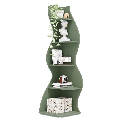 Corner Shelf, Modern 5-Tier Wall Corner Bookshelf