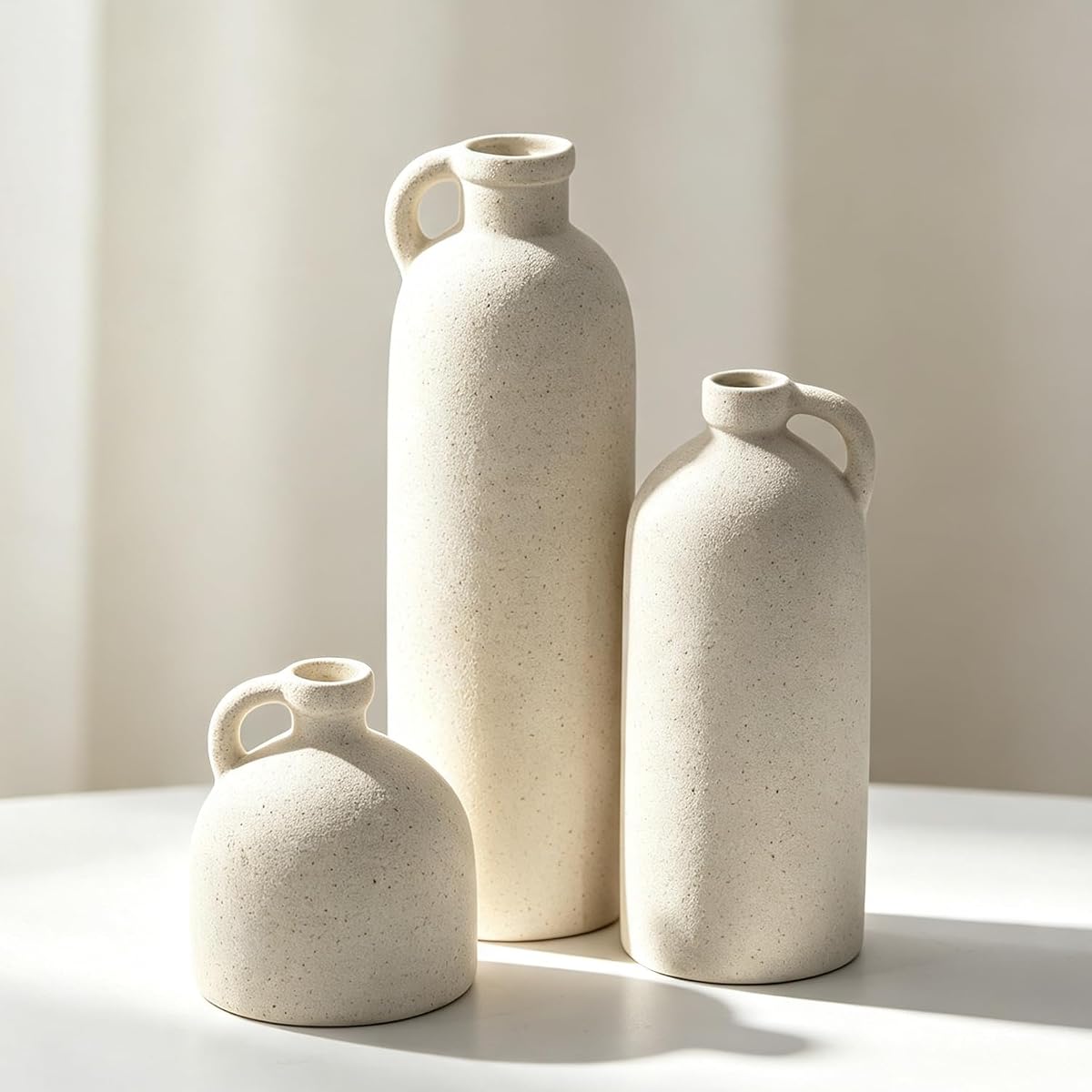 Flower Vase Set of 3, Ceramic Home Decor for Living Room