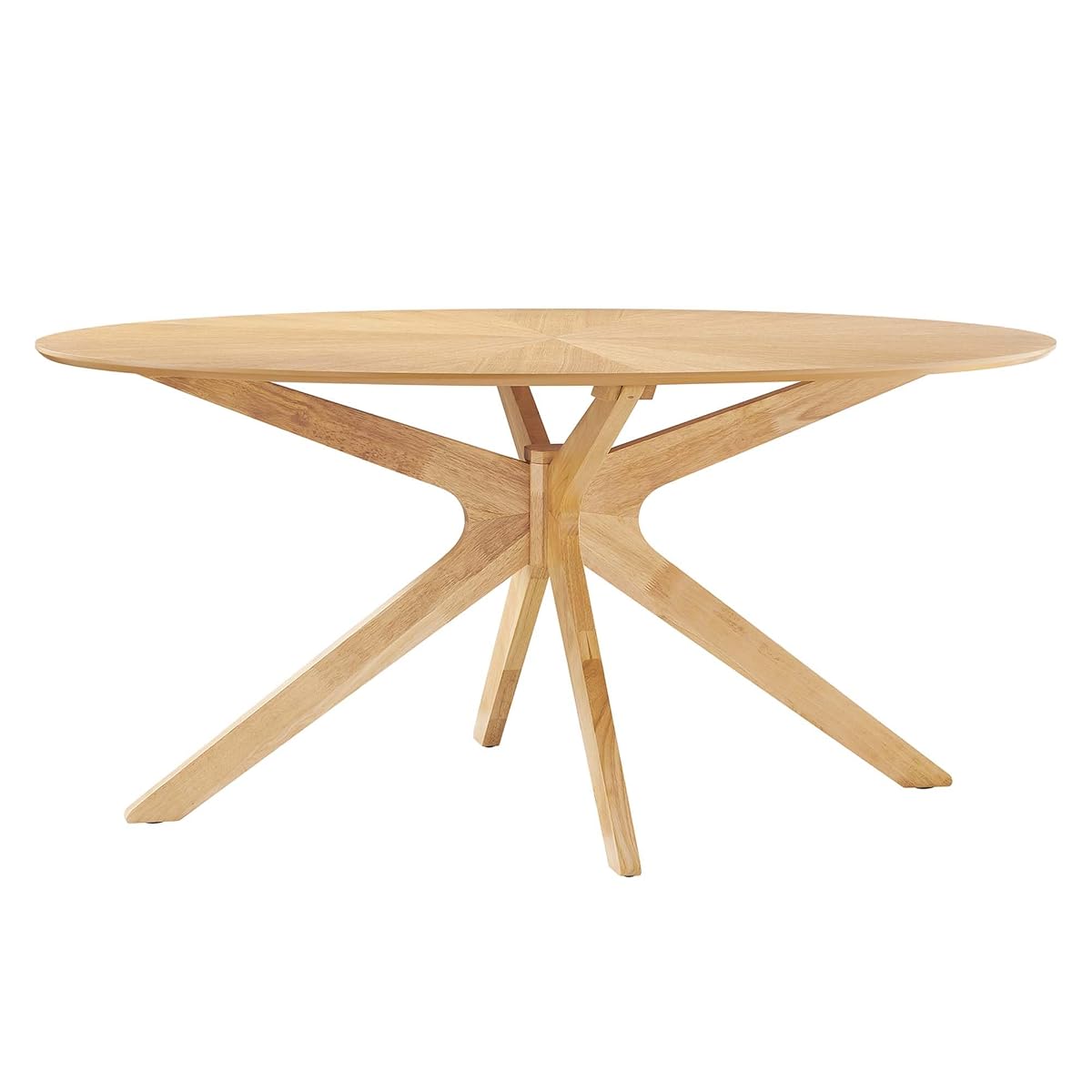Crossroads 63Inch Oval Dining Table Solid Wood Oak Finish Modern Kitchen Room Entertaining Home Furniture Quality Stylish Elegant Durable Refined Versatile Contemporary