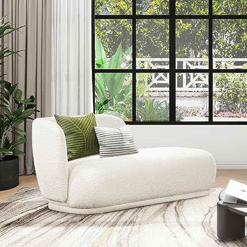 Jennifer Taylor Home Aire 75" RAF Modern Rounded Chaise Lounge Ivory White, view 3