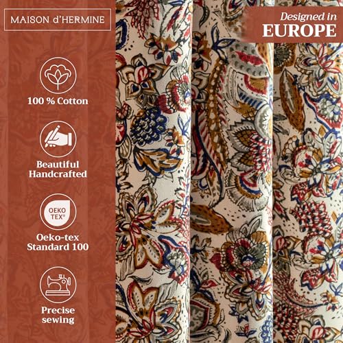 Curtains for Living Room 100% Cotton 50"x124" (Pack of 1)
