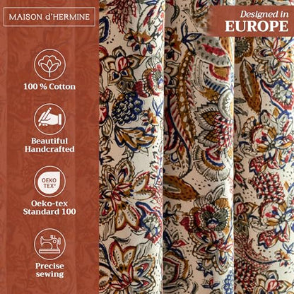 Curtains for Living Room 100% Cotton 50"x124" (Pack of 1)