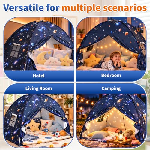 Twin Bed Toddler Canopy Tent for Kids, Space Galaxy Kids Indoor Sleep Tents, view 7