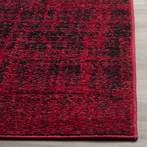 SAFAVIEH Adirondack Collection Area Rug - 5'1" x 7'6", Red & Black, Modern Abstract Design, Non-Shedding & Easy Care, Ideal for High Traffic Areas in Living Room, Bedroom (ADR116F)