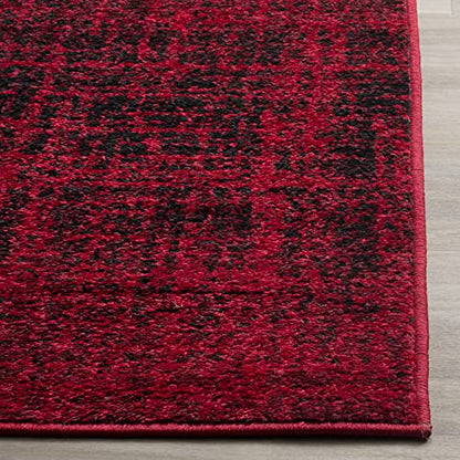 SAFAVIEH Adirondack Collection Area Rug - 5'1" x 7'6", Red & Black, Modern Abstract Design, Non-Shedding & Easy Care, Ideal for High Traffic Areas in Living Room, Bedroom (ADR116F)