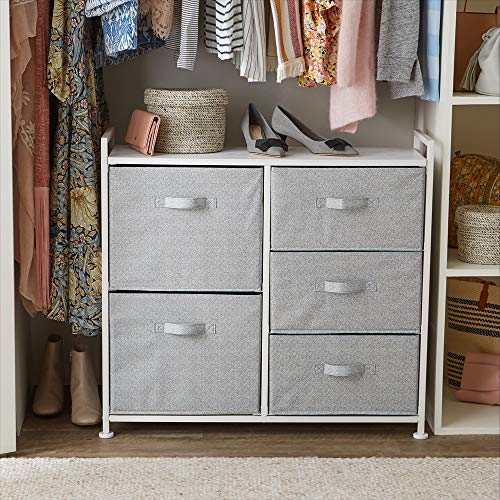 Bedroom Closet Organizer with 5-Fabric Storage Drawers for Clothes Storage, view 3
