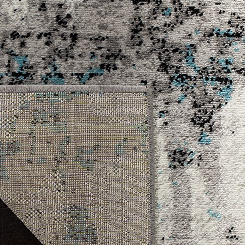 SAFAVIEH Skyler Collection 2' x 4' Grey/Blue SKY193B Modern Abstract Non-Shedding Living Room Bedroom Accent Rug