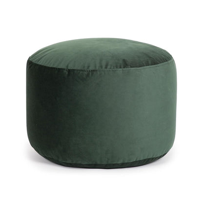 Forest Green Velvet Pouf, Lightweight and Comfortable Furniture Accessory