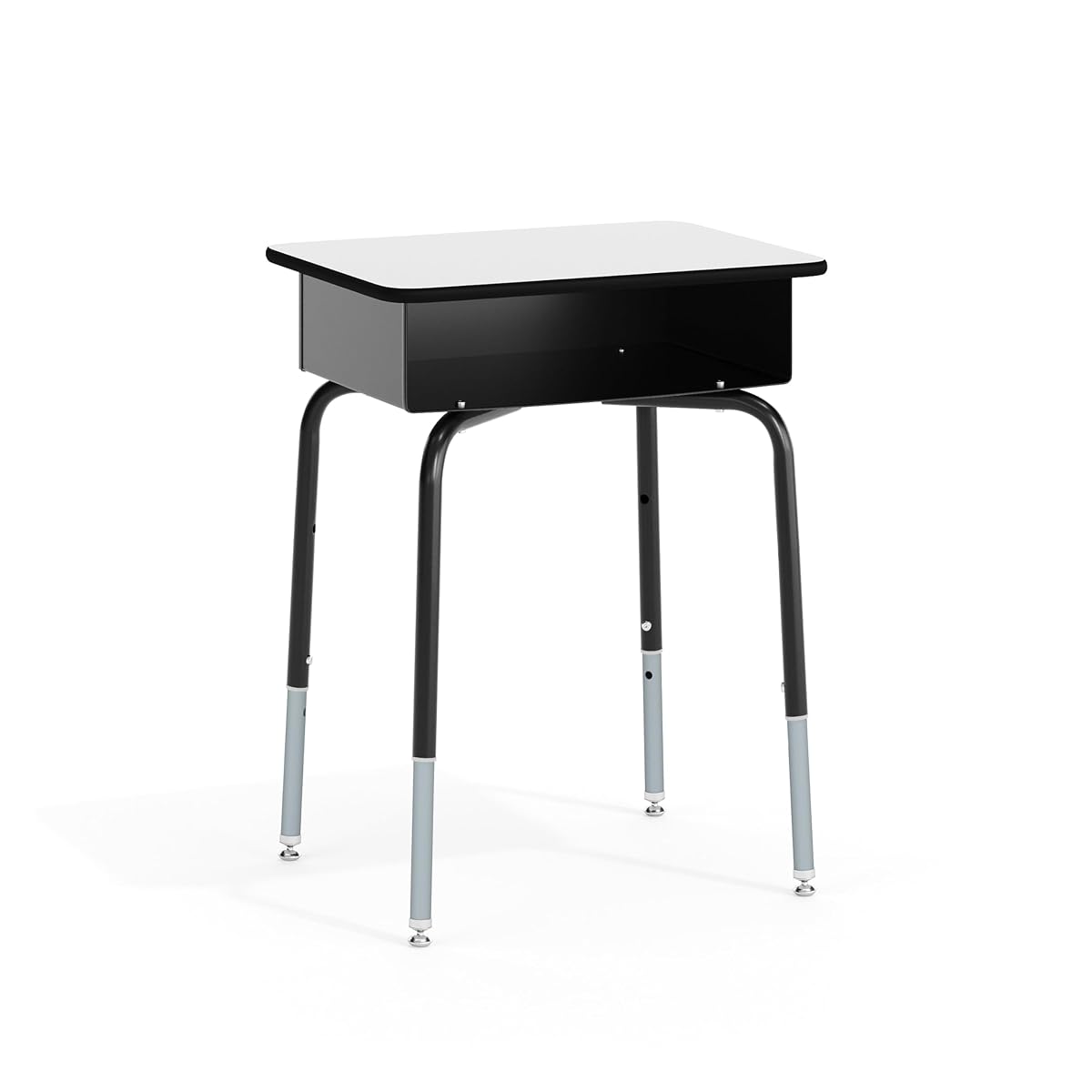 Billie Student Desk - Gray Open Front Metal School Desk - 24"W x 18"D Adjustable Height, Durable Desk for School or Remote Learning, Set of 5