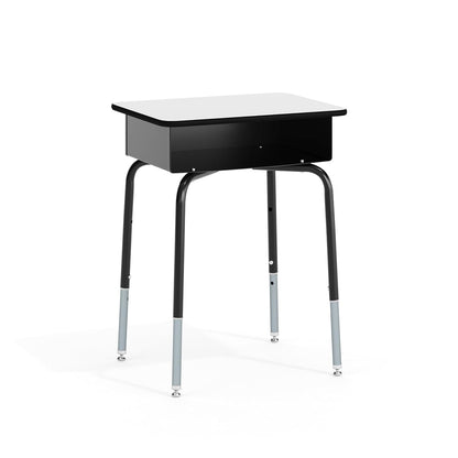 Billie Student Desk - Gray Open Front Metal School Desk - 24"W x 18"D Adjustable Height, Durable Desk for School or Remote Learning, Set of 5