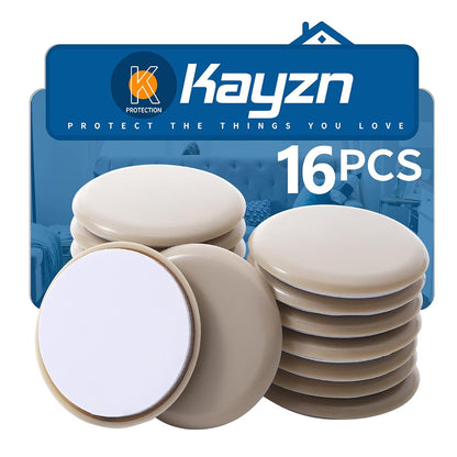 Self-Adhesive Furniture Slider, 2.5Inch Self-Adhesive Furniture Moving Pads, Adhesive Carpet Slider is Suitable for Carpet 16 Pieces, Furniture Moving Slide-Easily Move Any Item