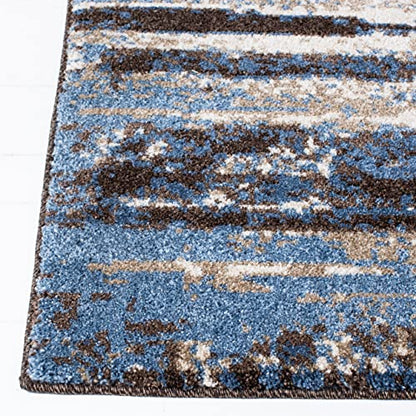SAFAVIEH Retro Collection Area Rug - 6' x 9', Cream & Blue, Modern Abstract Design, Non-Shedding & Easy Care, Ideal for High Traffic Areas in Living Room, Bedroom (RET2138-1165)
